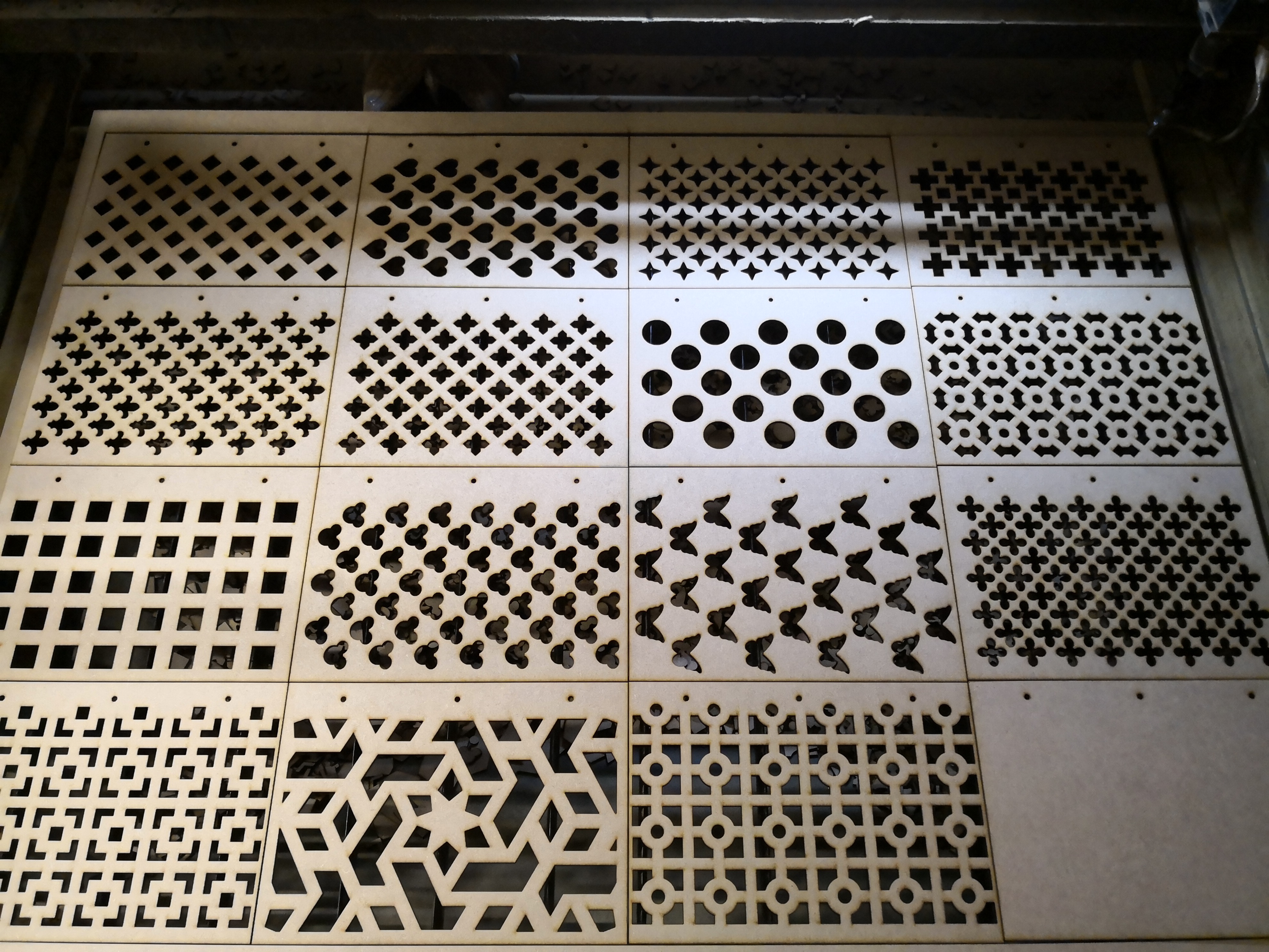 Screening Perforated 3mm & 6mm thick MDF laser cut QC5 Radiator Cabinet decor